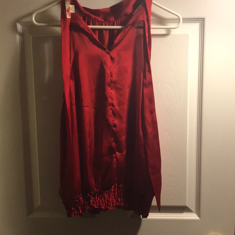 2Bebe red  silky blouse
